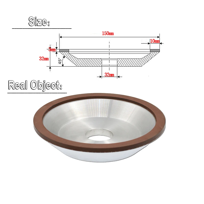 1 шт. в диаметре Алмазный абразивный шлифовальный круг в форме чашки, 100 мм/125 мм/150 мм, заточка ножей