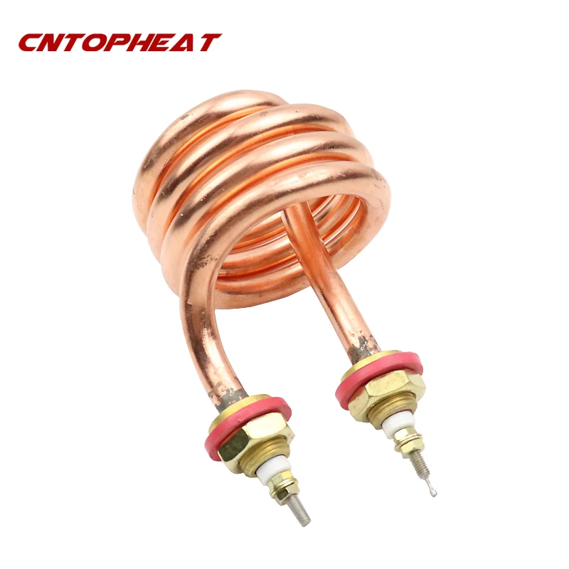 220v 2500W Electric Copper Brass Heating Element Spiral Heat Tube Immersion Water Heater Element for Distillation