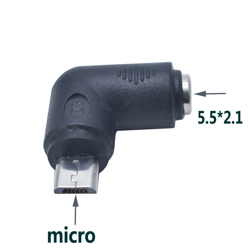 DC 5.5*2.1mm Female to Micro USB Male Power Converter Jack Micro USB to DC 5.5*2.1mm M/F Charger Adapter Connector