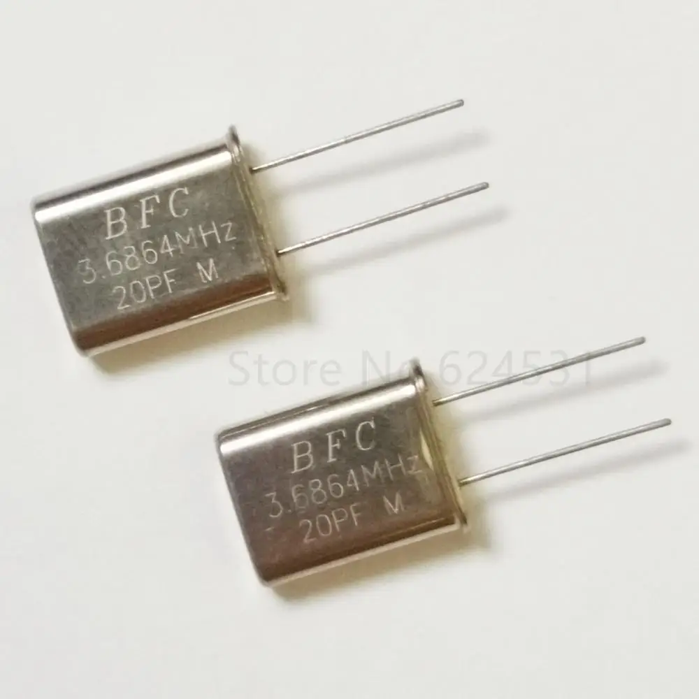 10pcs 3.6864MHZ HC-49U Inline Passive Crystal Crystal 3.6864M Resonator