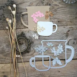 Piggy Craft metal cutting dies cut die mold Flower leaf cup Scrapbook paper craft knife mould blade punch stencils dies