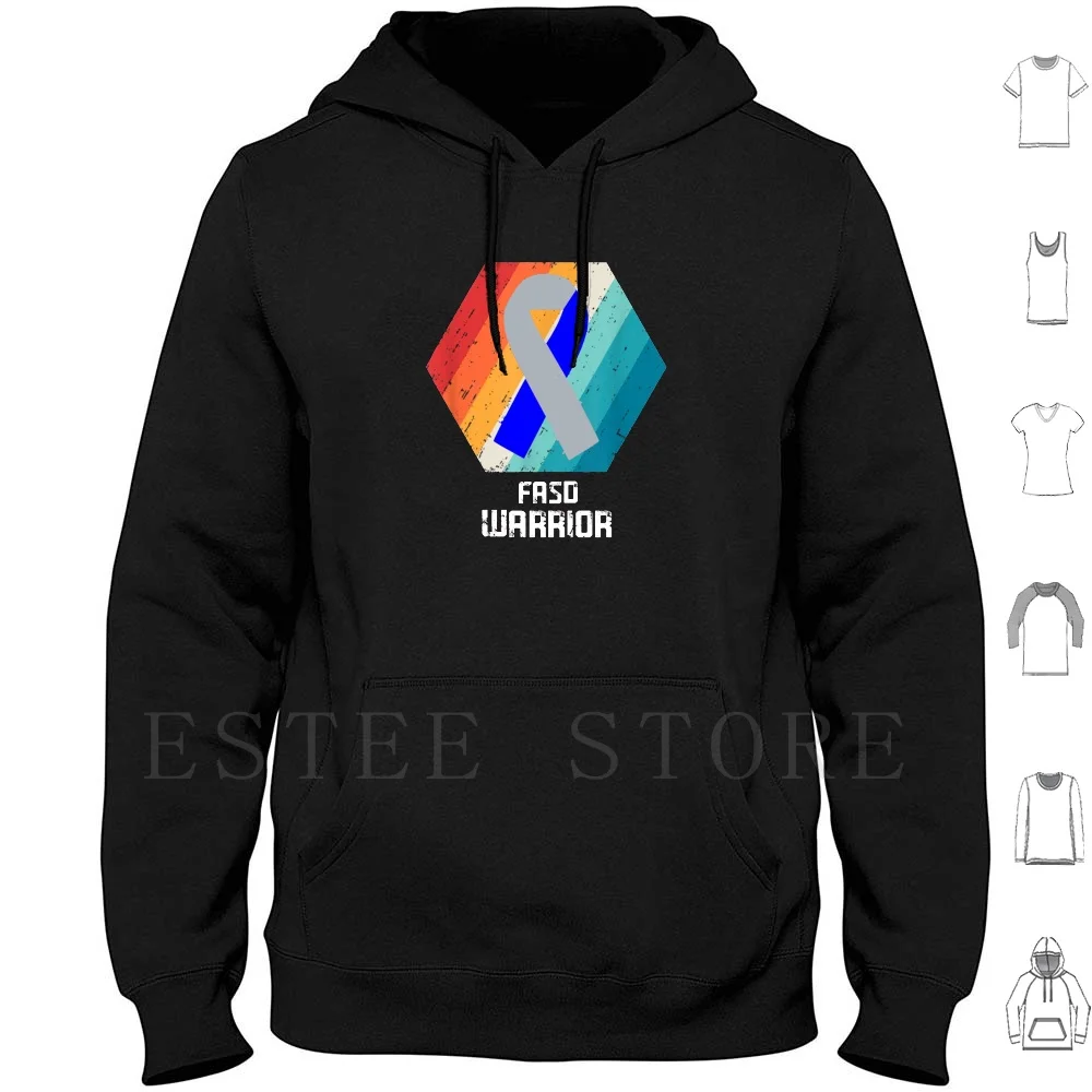 Fetal Spectrum Disorder Fasd Awareness Support Survivor Blue & Silver Ribbon Gifts Hoodies Long Sleeve Fetal