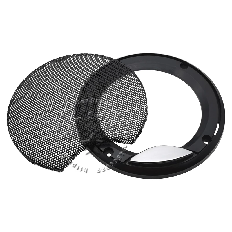 ل 4 "/6.5" بوصة مكبر الصوت غطاء الشواية عالية الجودة سيارة الصوت الزخرفية دائرة شبكة معدنية مصبغة شبكة حماية # أسود مع الفضة