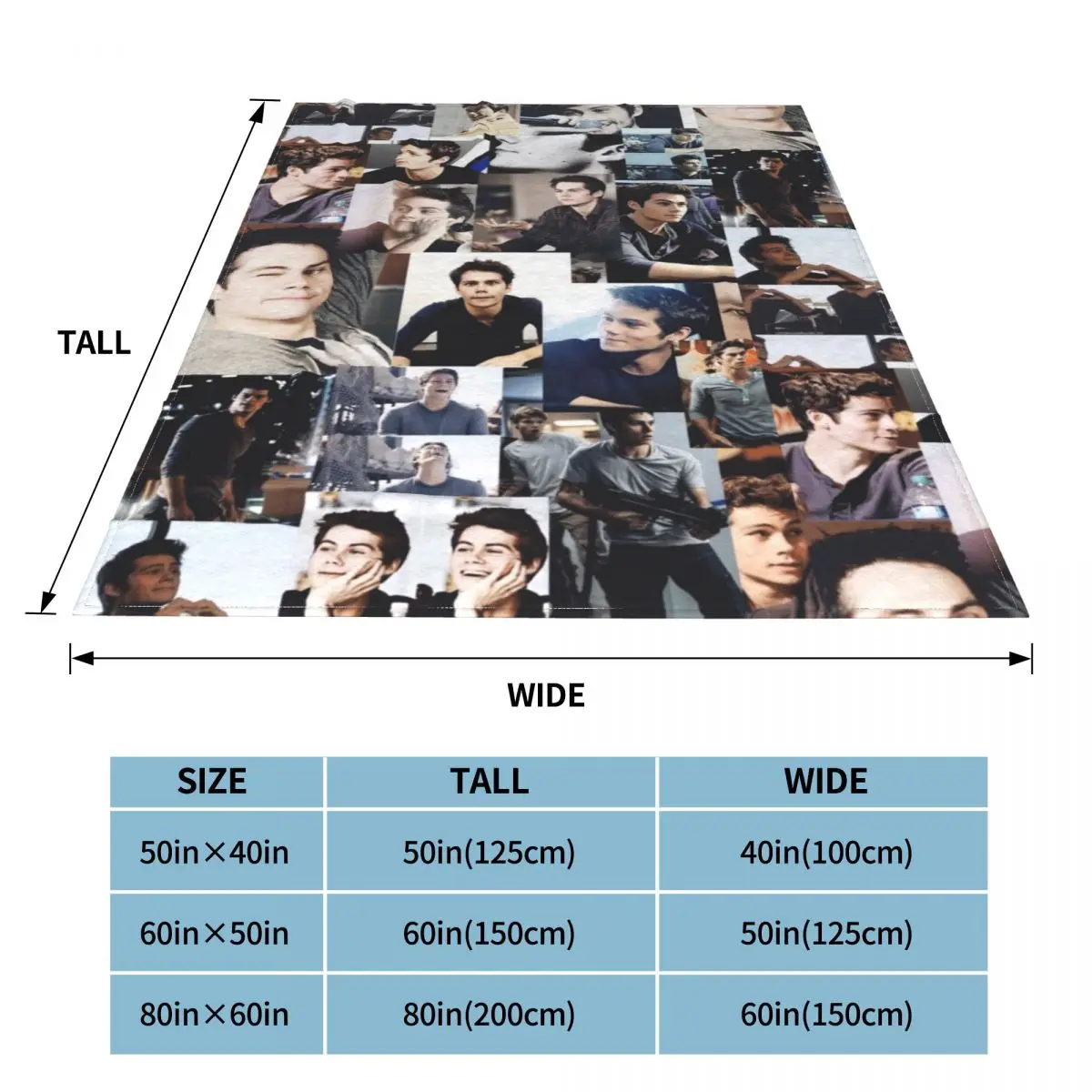 Dylan O\'Brien Teen Wolf Wool Blanket Stiles Vintage Throw Blanket for Home 150*125cm Quilt