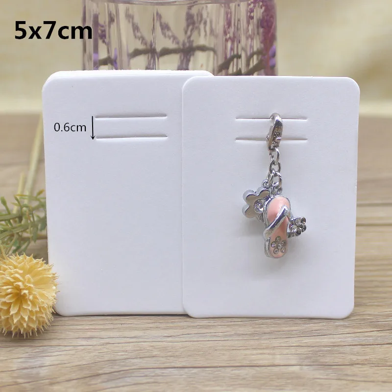 Zerong 50Pcs 5*7cm  Jewelry Display Card small keychain package Cards kraft white blank Jewelry charms lobster package Card