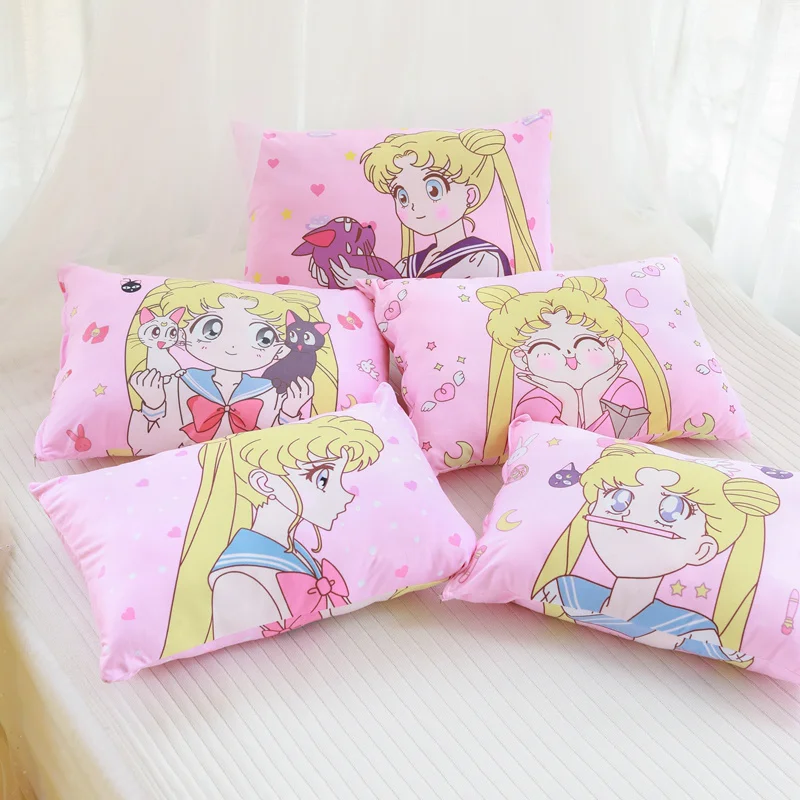 Cartoon Sailor Moon Pillows Cover Pink Girl Heart Kawaii Room Decoration Sofa Bedding As A Beautiful Gift for Girls