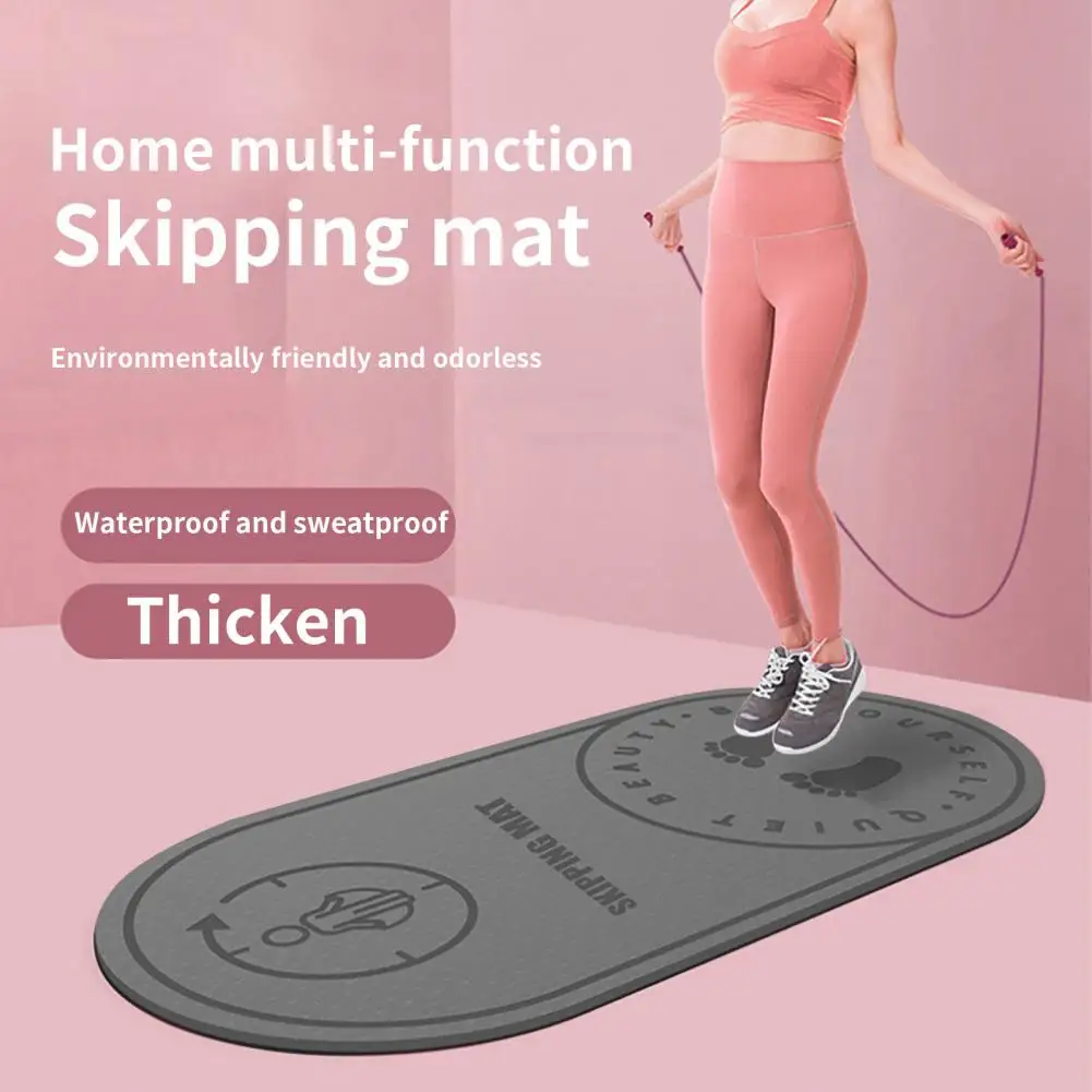 Jump Rope Mat Exercise Cushioning Mute Yoga Mat Waterproof Skipping Mat No Odor TPE Jump Rope Exercise Cushioning Mute Yoga Mat