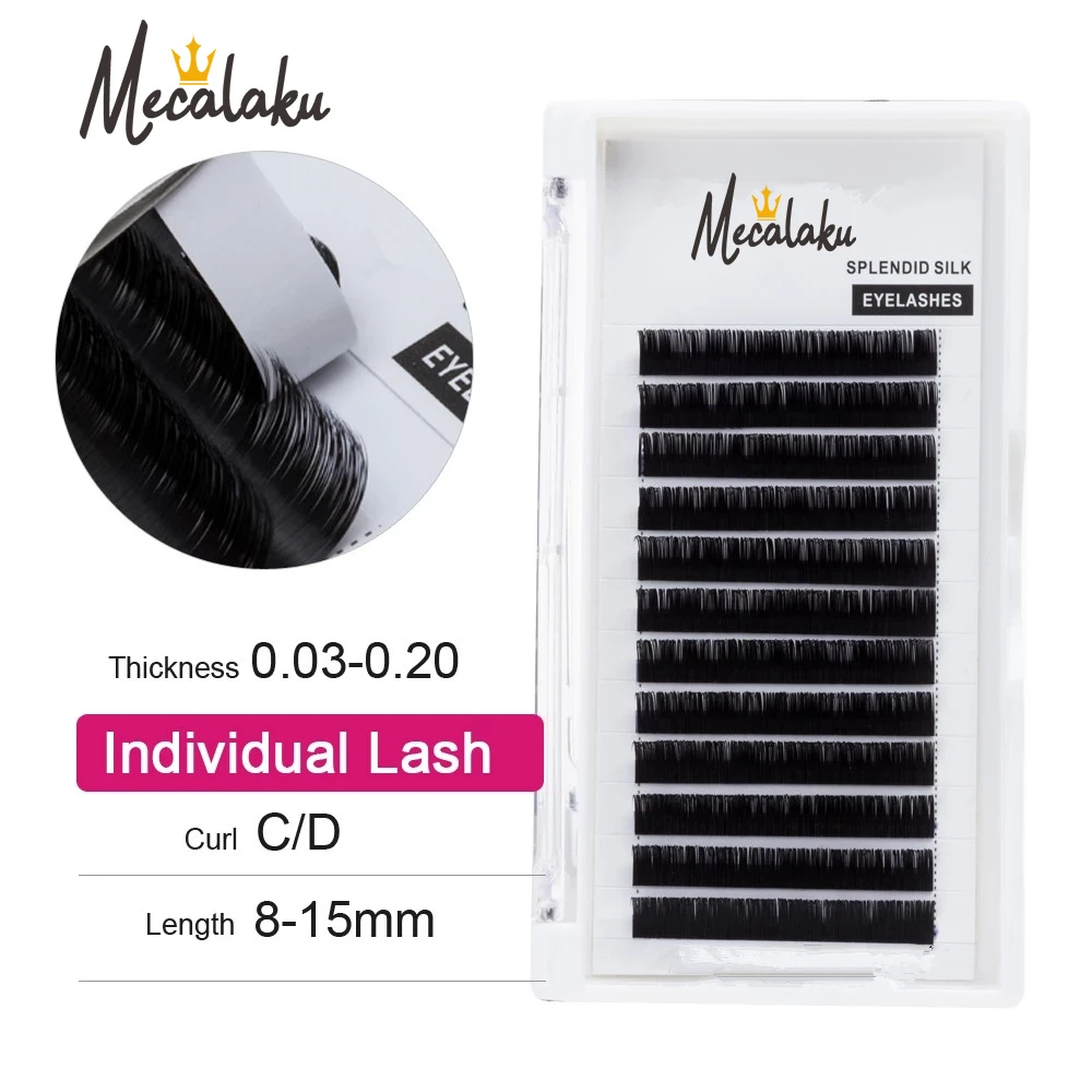 

Mecalaku Lash Korea PBT 12Rows C D L Curl Eyelash Extension False Russia Individual Lashes Faux Mink Eyelashes Extensions