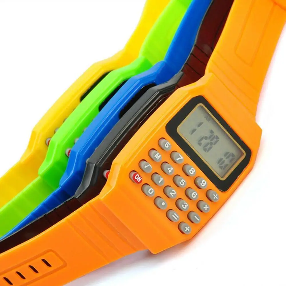 Fashion Children Silicone Calculator Watch Date Time Multifunction Wrist Watch Design Professional Scientific Calculator Watch