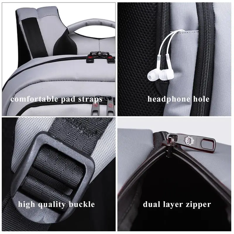 Tigernu 17inch Backpack Male Anti-theft Men Backpack Travel Bags Waterproof Nylon Backpack Bags Men Student Schoolbags Knapsack