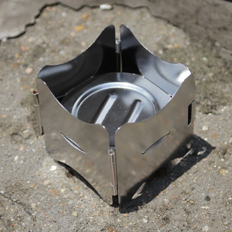 Out-D Folding Stove Stand for Camping Picnic Cooker Frame Portable Solid Alcohol Stove Rack Stove Accessories B-15