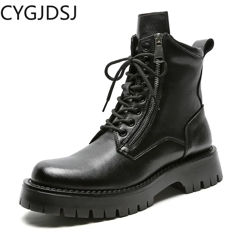 

Casuales Platform Shoes Ankle Boots Leather Casual Shoes Werkschoenen Chunky Boots Snow Boots Men Winter Shoes Men мужская обувь