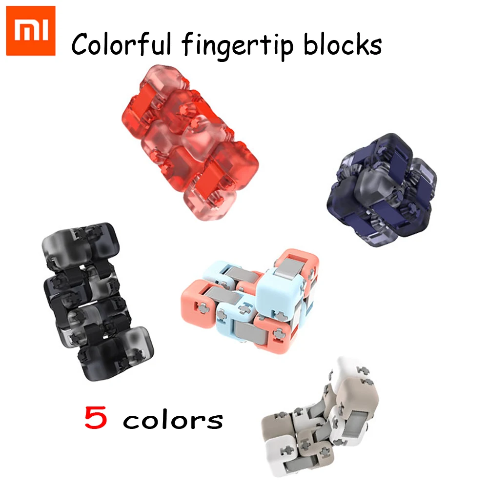 Xiaomi Mitu الملونة تململ مكعب سبينر سبعة مفاجأة الإصبع بنة الطوب لعبة لغز تجميع #1