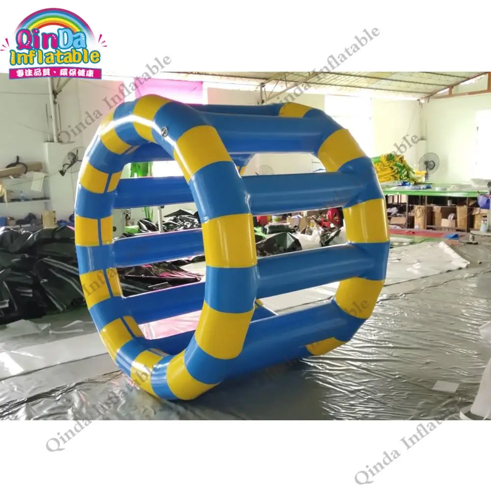 Water Funny Sport Game Inflatable Water Roller ,1.5Mx2m Inflatable Water Floating Wheel With Air Pump