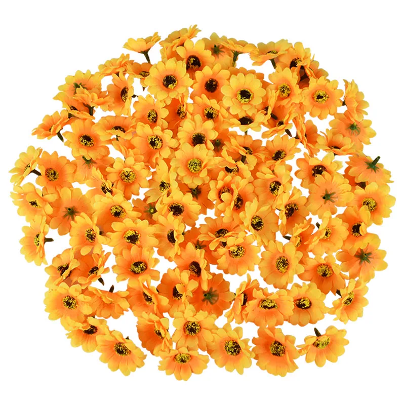 4.5cm Artificial Silk Sunflower Head Fake Flower For Wedding Party  DIY Wreath Scrapbooking Headdress Gift Box Decoration