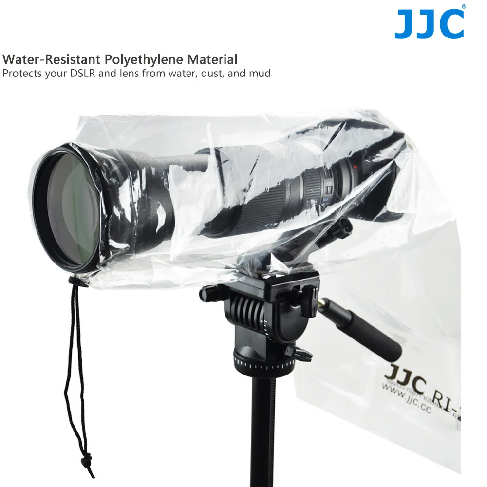 JJC 2PCS Waterproof Raincoat Camera Rain Cover Case Bag Protector for Canon Nikon Sony Fuji DSLR Camera Rainproof Accessories