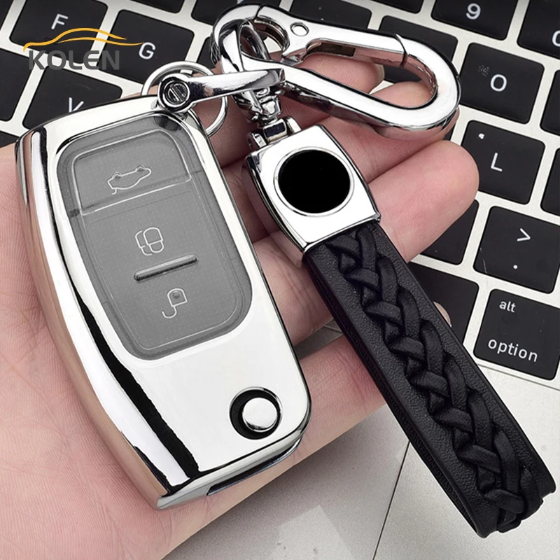 

Soft TPU Car Remote Key Case Cover For Ford Fiesta Focus 3 Ecosport Kuga B-Max C-Max Escape Folding Key Holder Shell Accessories