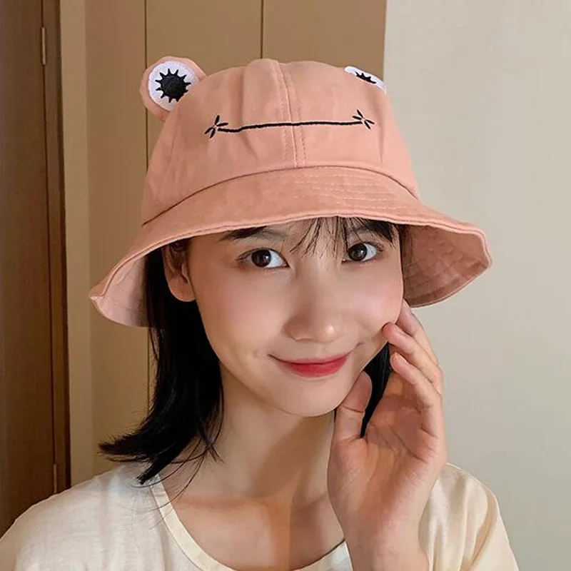 Child-Parents Frog Bucket Hat For Women Summer Autumn Plain Female Panama Outdoor Hiking Beach Fishing Sunscreen Woman Bob Caps