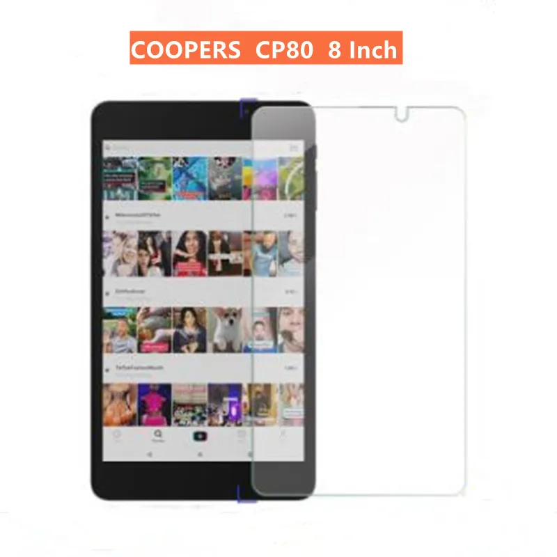 กระจกนิรภัยสำหรับ COOPERS CP80 8นิ้วแท็บเล็ตหน้าจอ Protector ป้องกัน Flim