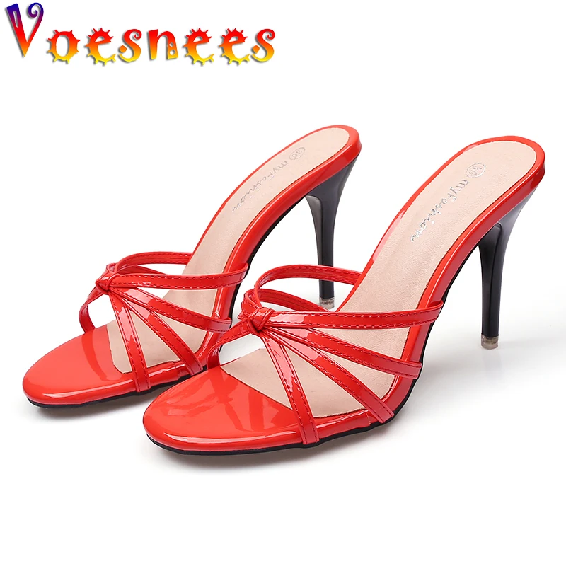 New Super High Woman Slippers 2021 Fashion Women Shoes Thin Heels High Heels Modern Sandals Sexy Outside Cross Belt Party Shoes