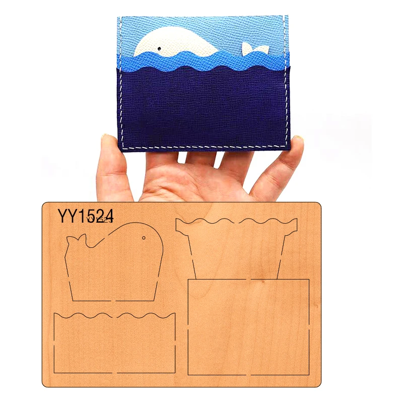 Whale card bag change purse knife mold wood moldYY1524 is suitable for the market general manual knife die