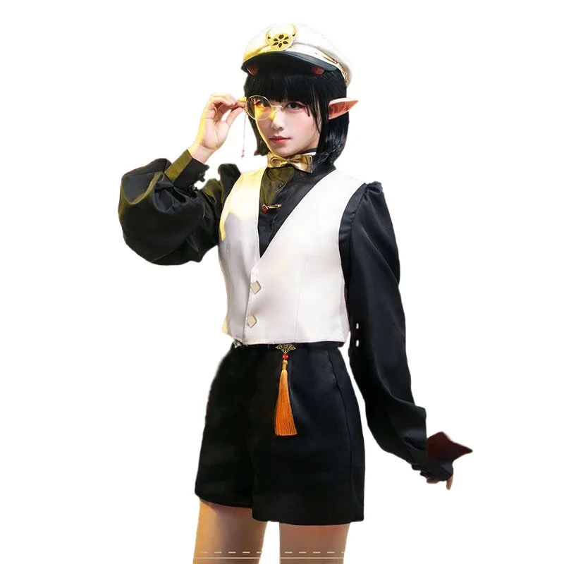 

Game Onmyoji Onikiri Cosplay Costumes Women Girls School Uniform Hat Vest Full Sets Halloween Party Role Paly Clothes Wigs