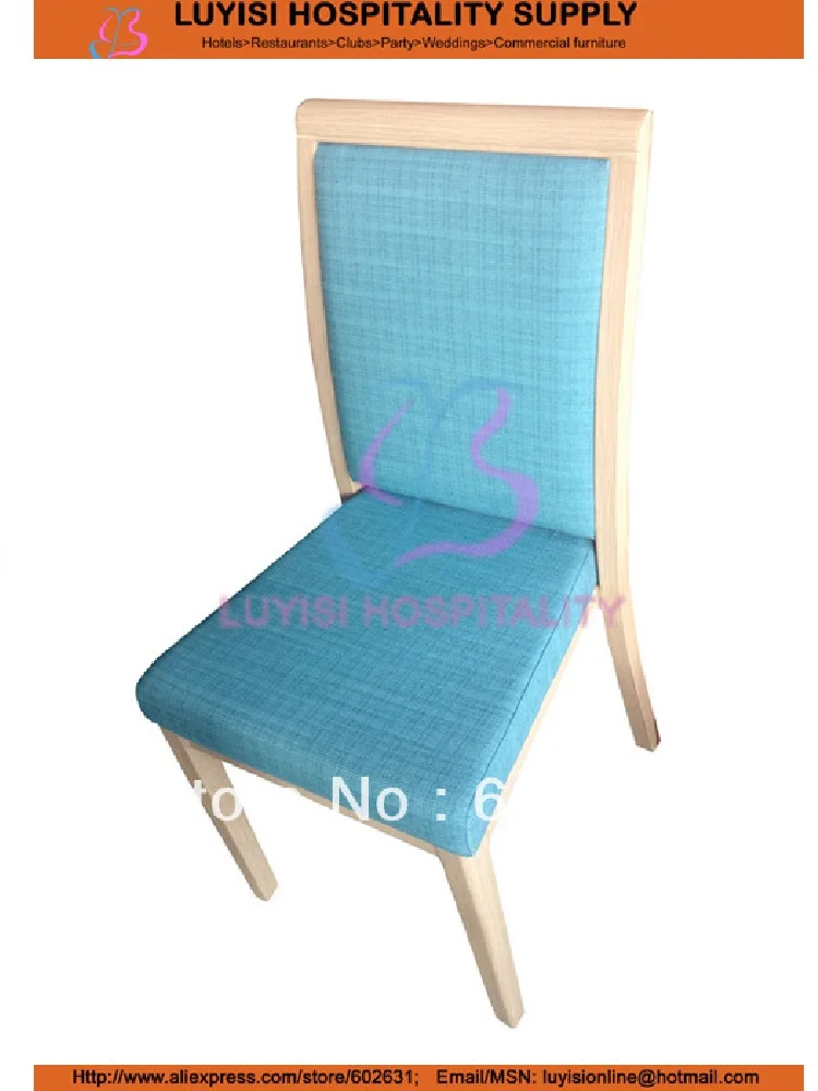 Stackable Woodgrain Wood Color Aluminum Dining Chair