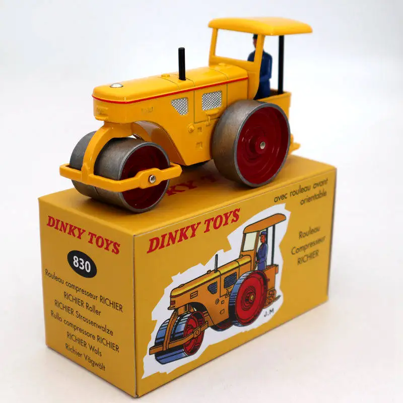 Atlas Dinky toys 830 Rouleau Compresseur Richier, modelos fundidos a presión, colección de coches, regalos