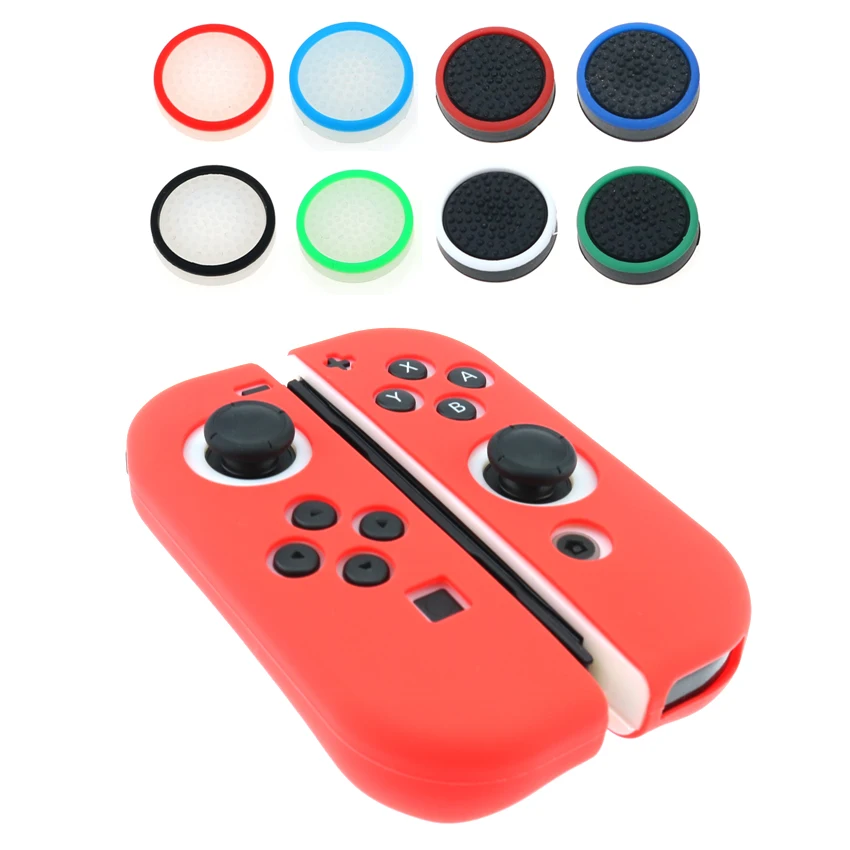 YuXi 4pcs Non-slip Silicone Analog Joystick Thumbstick Thumb Stick Grip Caps Cases for Nintend Switch NS Joy Con Controller