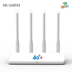 HUASIFEI модем 4g, Wi-Fi, Sim карты CAT4 4 аппарат не привязан к оператору сотовой связи маршрутизатор Lan Порты и разъёмы Беспроводной CPE 300 Мбит/с высокой Скорость мобильный точку доступа Wi-Fi для домашние тапочки