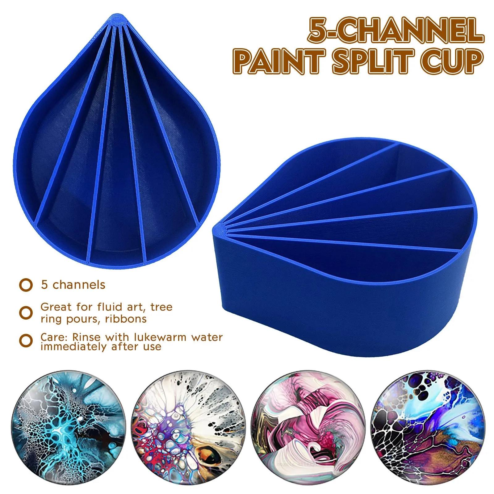 Heat Sell Polylactice Pour Cup 5 Channels Paint Pouring Split Cup Fluid Pour Supplies Tree clay tools herramientas