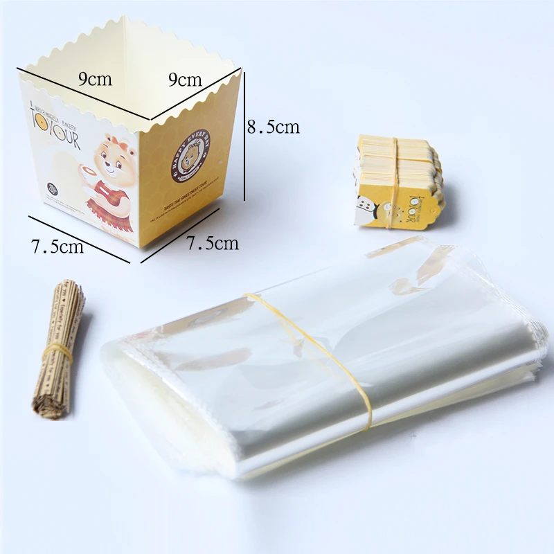 100PCS Plastic Bread Packaging Bag Bakery Shop Bread Bags Home Baking Takeaway Bags Cookies Food Snacks Candy Paper Box