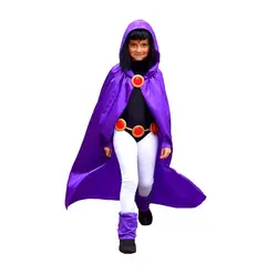 Deluxe Girls Carnival Dress Up Kids Dionysia Teen Titan Raven Cosplay Costumes Adult Halloween Birthday Party Costume 4pcs/1set