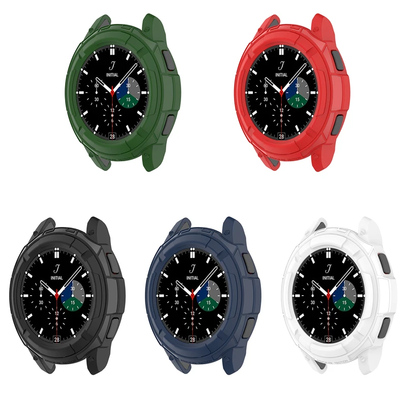 For Samsung Galaxy Watch 4 Classic 42mm 46mm Case Cover Soft Silicone All-Around Protective Cases Shell Frames