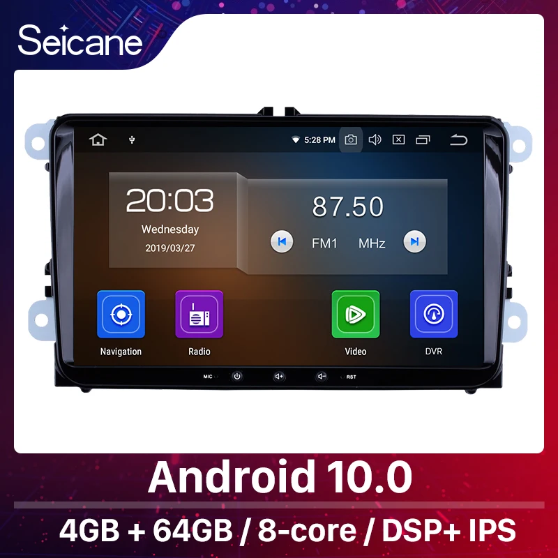 Seicane 2DIN Android 10.0 GPS Multimedia Player Car Radio for VW Golf Polo Passat Touran T5 Cupra Seat Toledo Leon Skoda Octavia