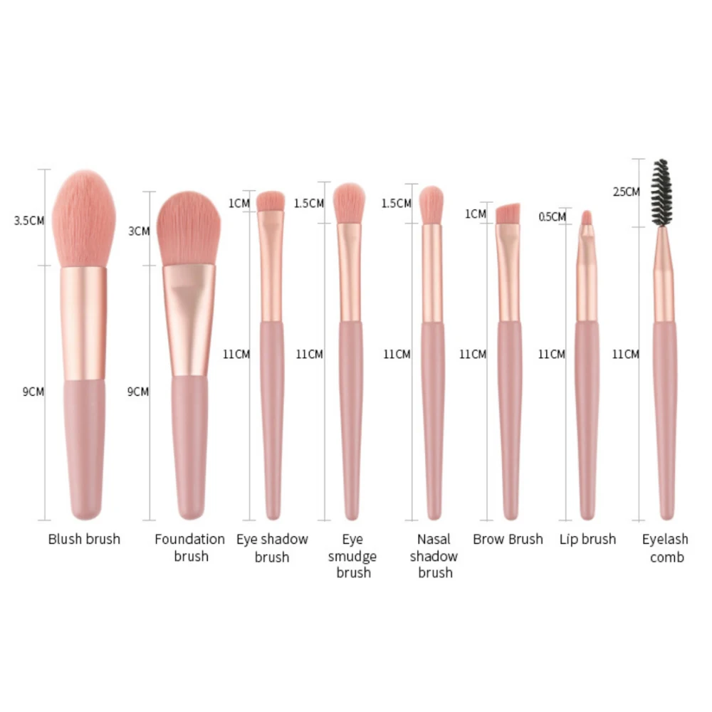 8Pcs Make-Up Pinsel Set für Pulver, Erröten, Kontur Lidschatten, Verbergen, Blending, nase Schattierung, Lip Futter, Augenbrauen, Eyeliner
