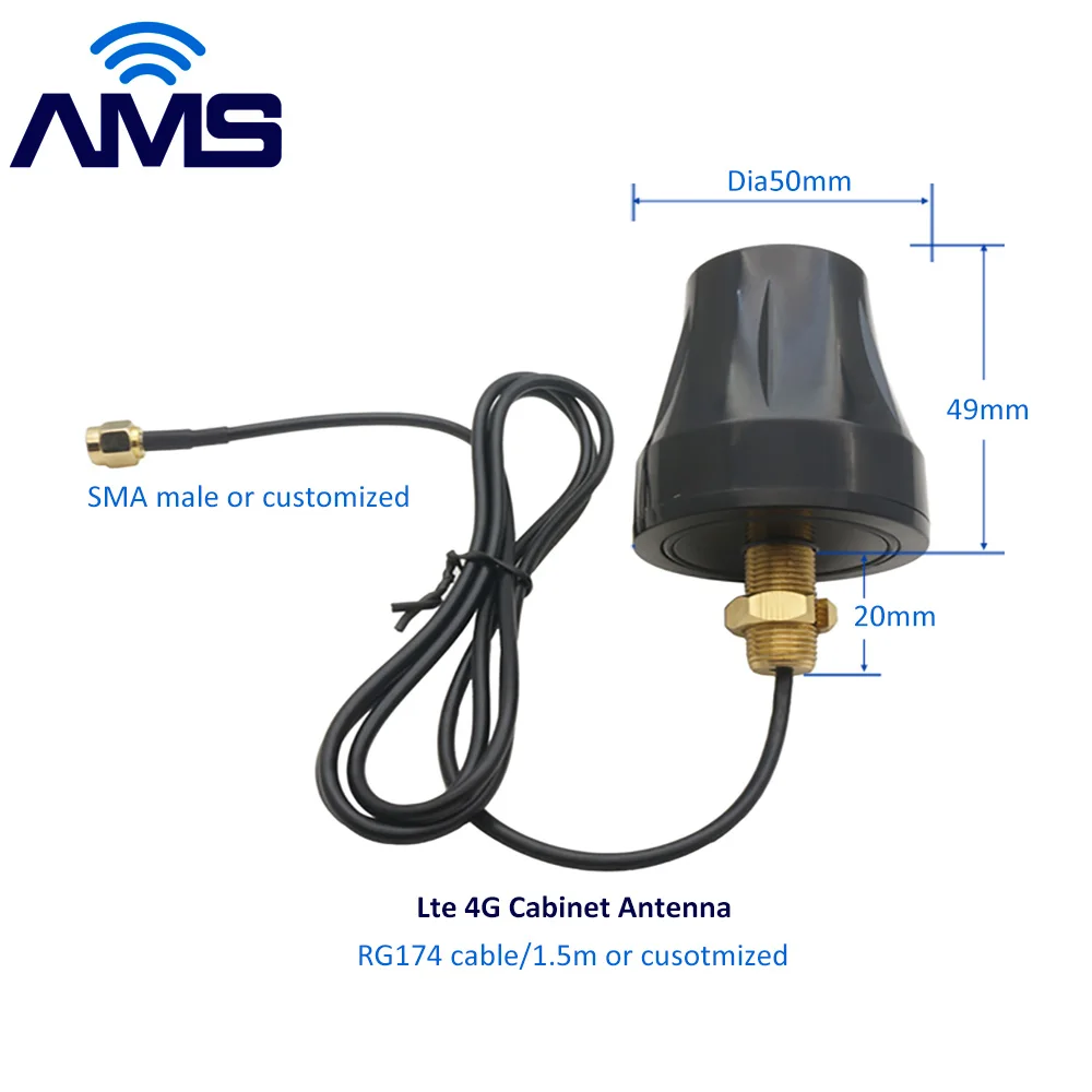 

AMS Factory Wholesale Antennas for Communications screw mounted high gain 8dbi external wireless lte 4g antenna indoor