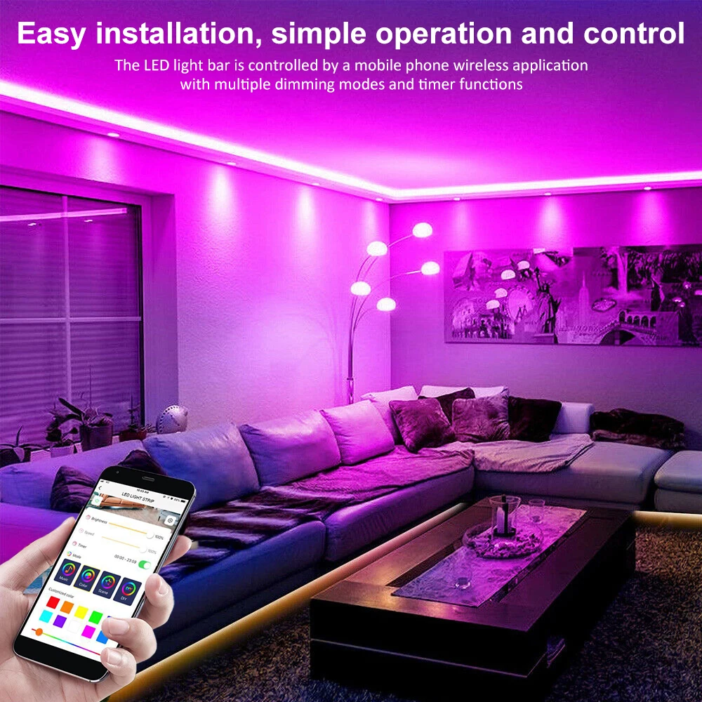 1-10M RGB 5050 5V USB LED Strip Lights Bluetooth RGB Lights Flexible LED Lamp Tape Ribbon TV Desktop Screen BackLight Diode Tape