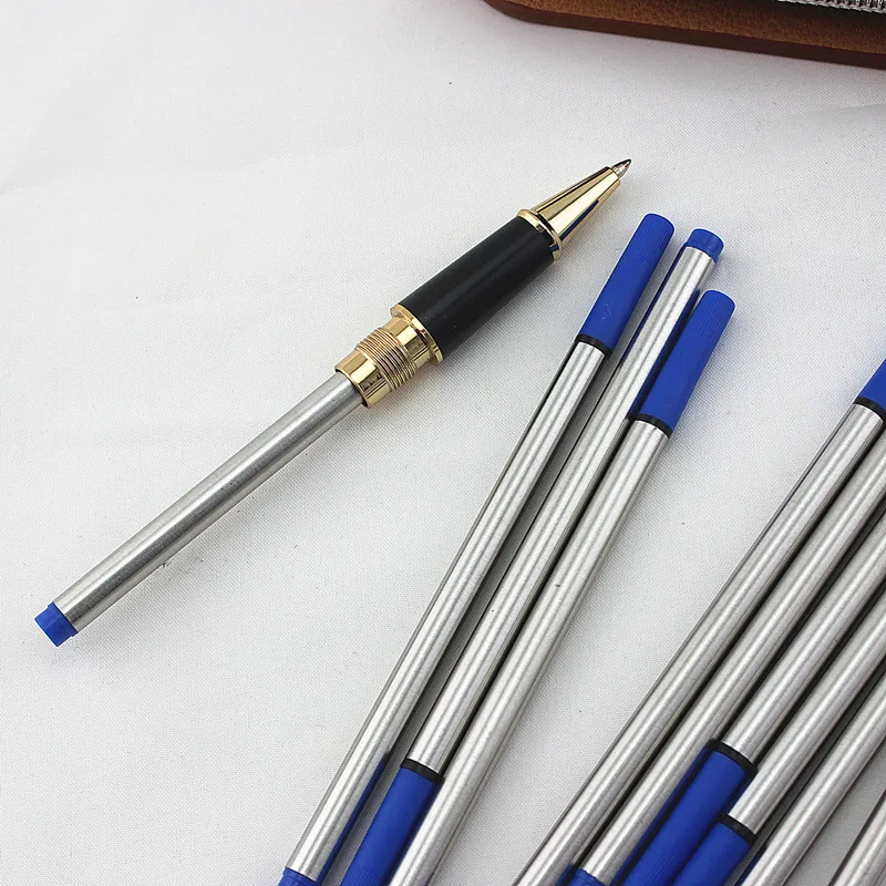 Jinhao-Recharge d\'encre universelle pour stylo à bille, stylo rmatérielle, noir et bleu, haute qualité, nouveau, 10 pièces