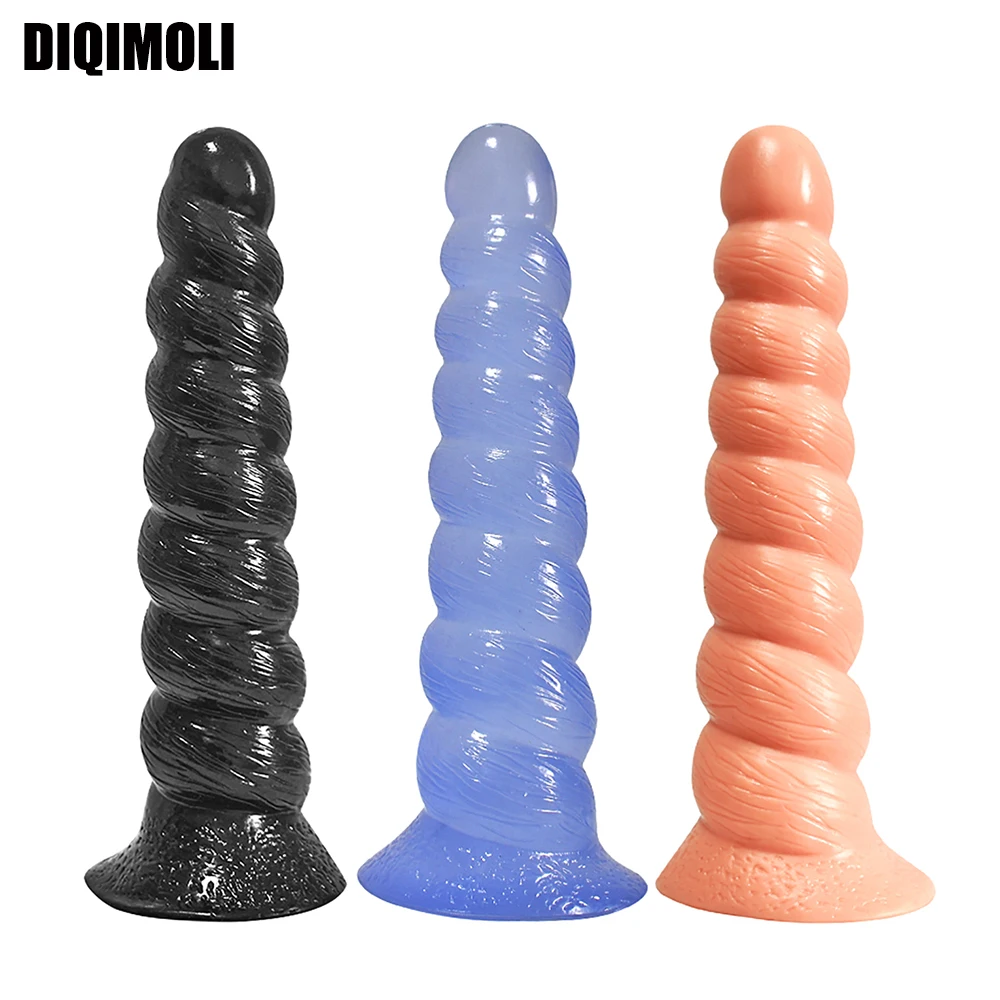 Huge Threaded Anal Plug Dildo Stimulate Vagina and Anus Big Butt Plug Phallus Soft Anal Dilator Penis Sex Toys for Women and Men