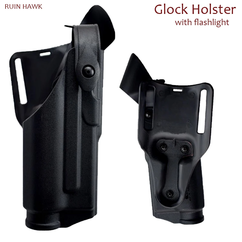 

Military tactical Glock 17 holster 19 pistol soft strap leather cover flashlight bearing leather cover X300 lamp cover