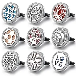 Aroma Zircon Car Air Car Freshener Perfume Locket Stainless Steel Essential Oil Diffuser Car Pendant Car Air Outlet Clip Jewelry