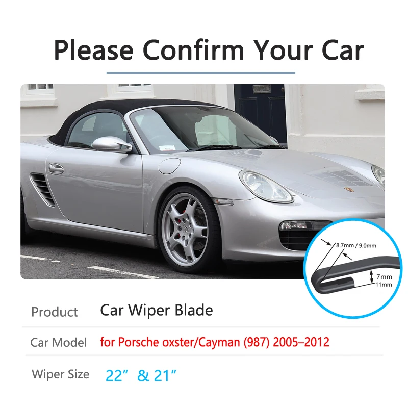 Car Wiper Blade for Porsche Boxster Cayman 987 987C 2005~2012 Windshield Wipers Car Accessories 2006 2007 2008 2009 2010 2011