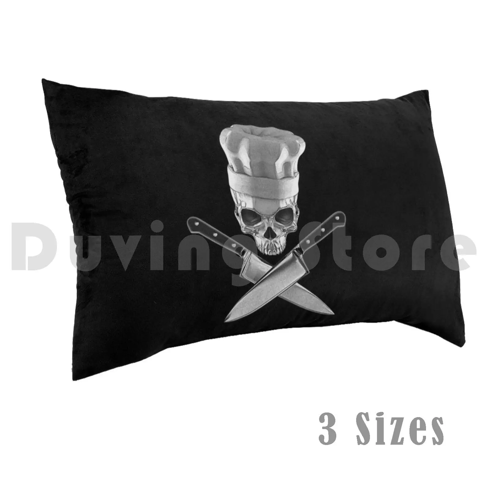 

Def Chef Pillow Case Printed 50x75 Skull Chef Cook Restaurant Kitchen Cooking Knife Skeleton Cookout Food