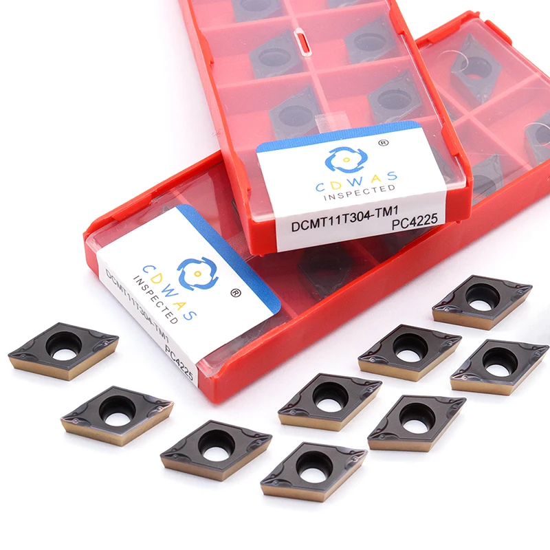 Outil de tournage interne DCMT11T304 TM1 PC4225, Inserts en carbure bicolore de haute qualité, CNC, coupe-tour pour l'acier