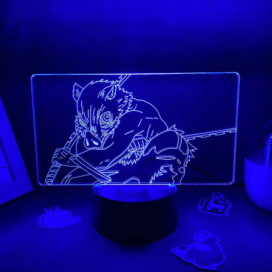 Anime Demon Slayer Figure 3D LED Neon Nightlights Birthday Gift for Friends Otaku Bedroom Decor Manga Lava Lamp Kimetsu No Yaiba