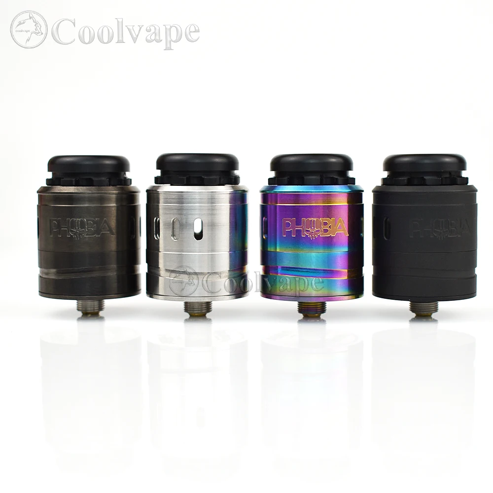 

Phobia V2 RDA 24mm 316ss Atomizer Single Coil or Dual Coils Rebuildable Tank with Squonk BF PIN 810 Drip Tip for 510 Vape mods