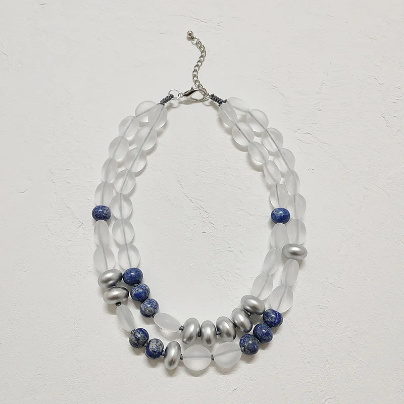 Kara&Kale Lapis Lazuli Multi-Strand Necklace Natural stone jewelry bohemian styles handmade accessories