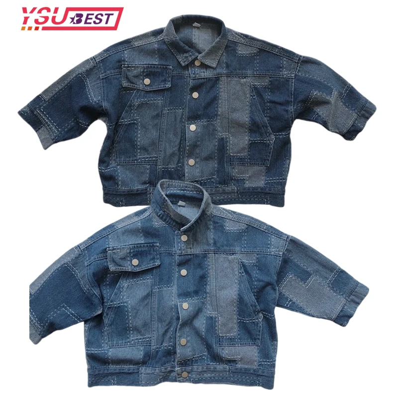 

1-6Yrs Korean Baby Boy Kids Clothes Denim jacket Spring Denim Coat Blue Jean Jacket Retro Boys Women Clothing Childrens Outwear