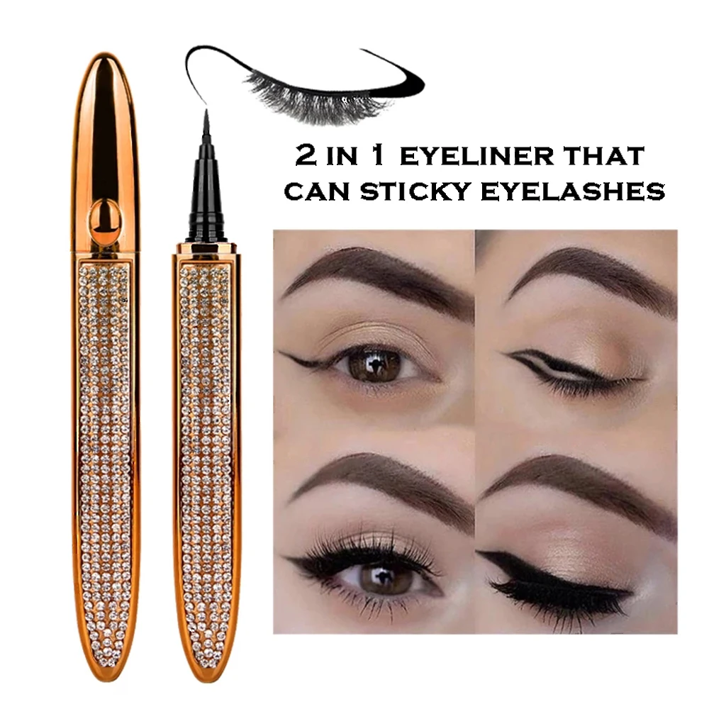 6 Kleuren Zelfklevende Wimpers Eyeliner Langdurige Geen Lijm Sneldrogend Wimpers Tool Steken Eye Liner Pencil Make-Up Cosmetische